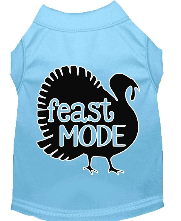 Feast Mode Screen Print Dog Shirt Baby Blue XXXL